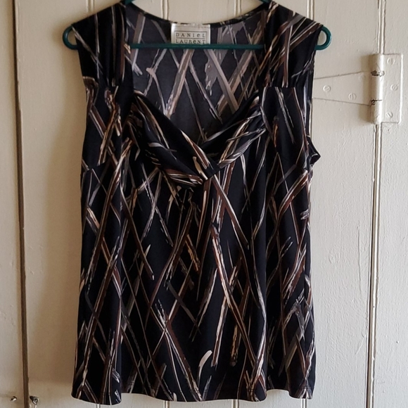 Daniel Laurent Stretch Print Top - Picture 1 of 3